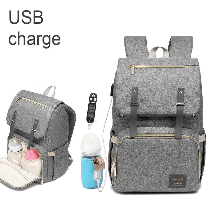 Большая вместительная сумка для подгузников USB детских рюкзак папы мам