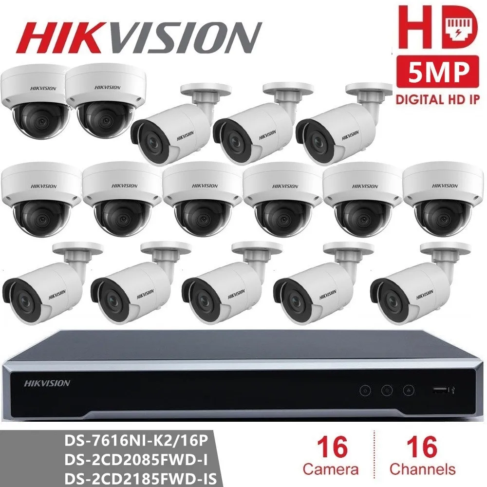 

Камера видеонаблюдения Hikvision, камера наружного видеонаблюдения, 16 каналов, 8 Мп, 4K, POE, NVR, 8 Мп, P2P IP