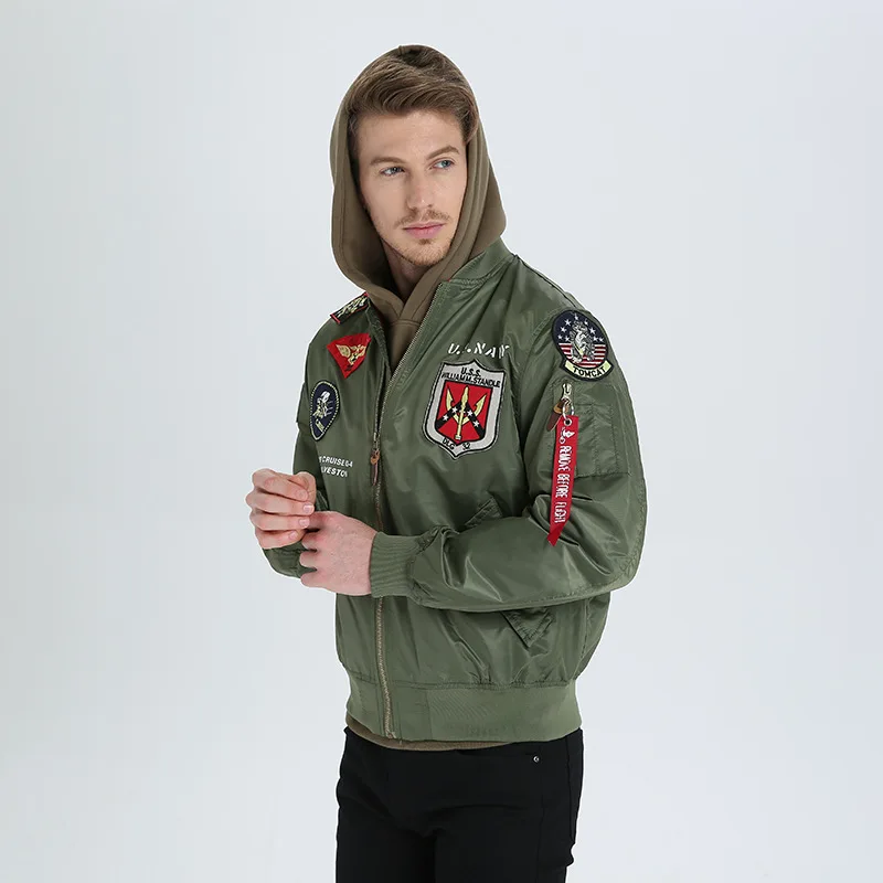 Осенняя военная куртка пистолета военно морского флота США MA1 Letterman Varsity Бейсбол