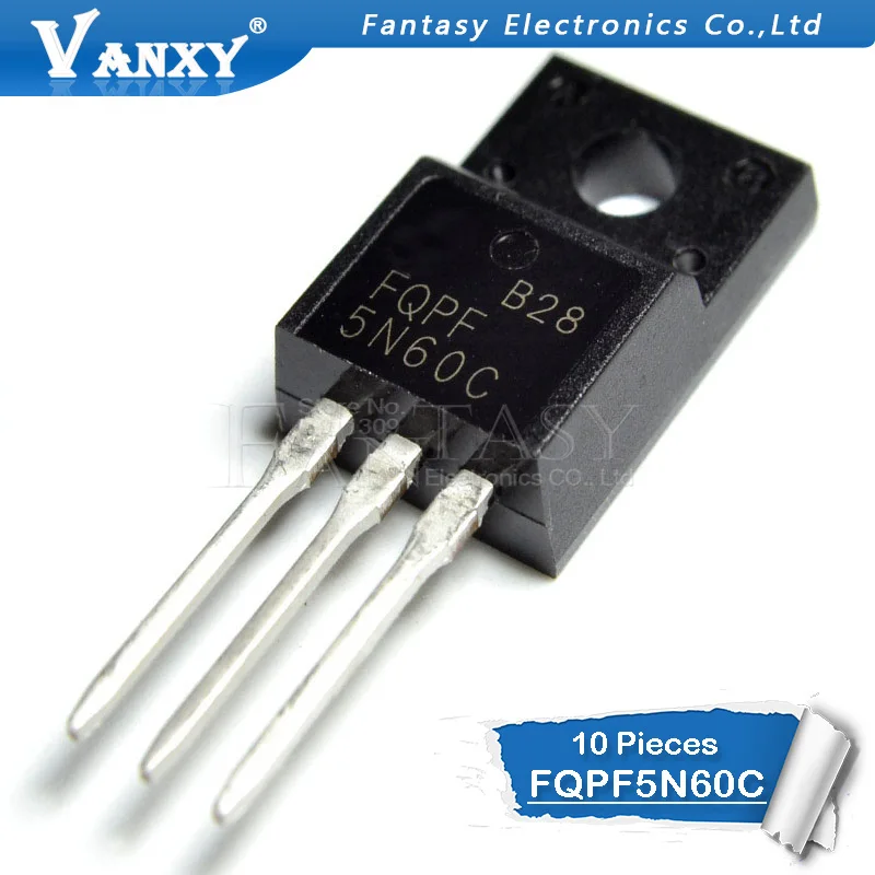 10 шт. транзистор FQPF5N60C TO-220F FQPF5N60 5N60C 5N60 TO220 TO-220 | Электронные компоненты и