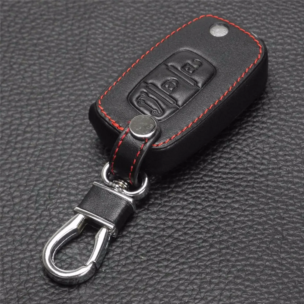Jingyuqin for LADA Sedan Largus Kalina Granta Vesta X-Ray XRay Renault Key Fob Cover Leather key Case With Buckle 3 Buttons | Автомобили и