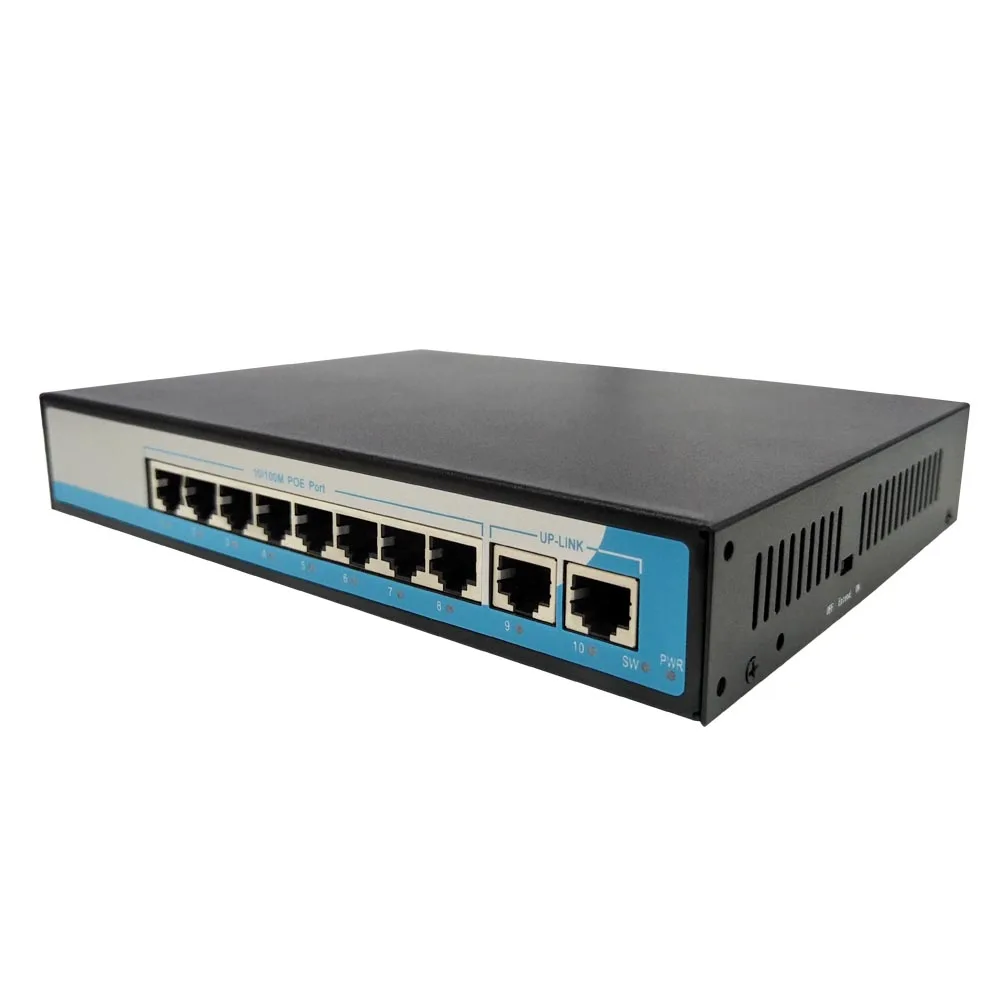 8 портов 100 Мбит/с IEEE802.3af POE коммутатор/инжектор питания через Ethernet сетевой