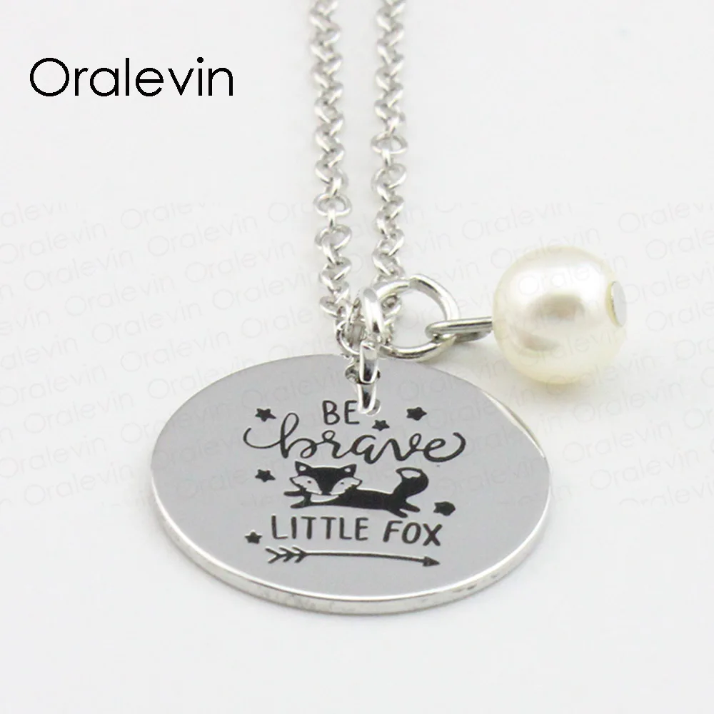 Лидер продаж вдохновляющая женская подвеска с надписью BE BRAVE LITTLE FOX ювелирное
