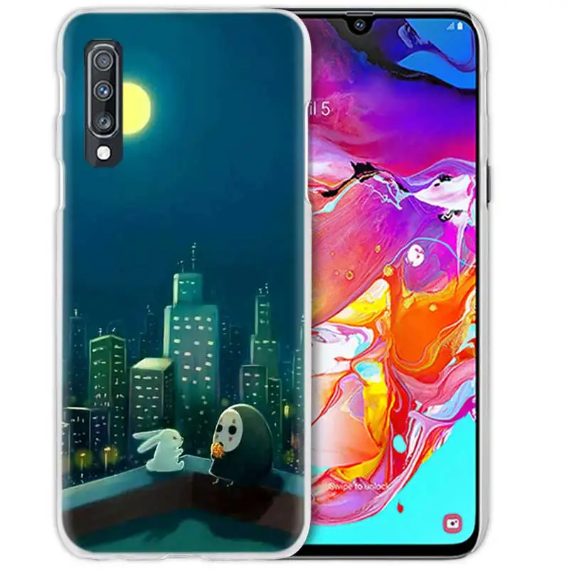 02 Аниме чехол для samsung Galaxy A50 A70 A20e A40 A30 A20 A10 A8 A6 плюс A9 A7 жесткий чехол из ПК для телефона Тоторо Унесенные призраками Ghibli - Цвет: 02