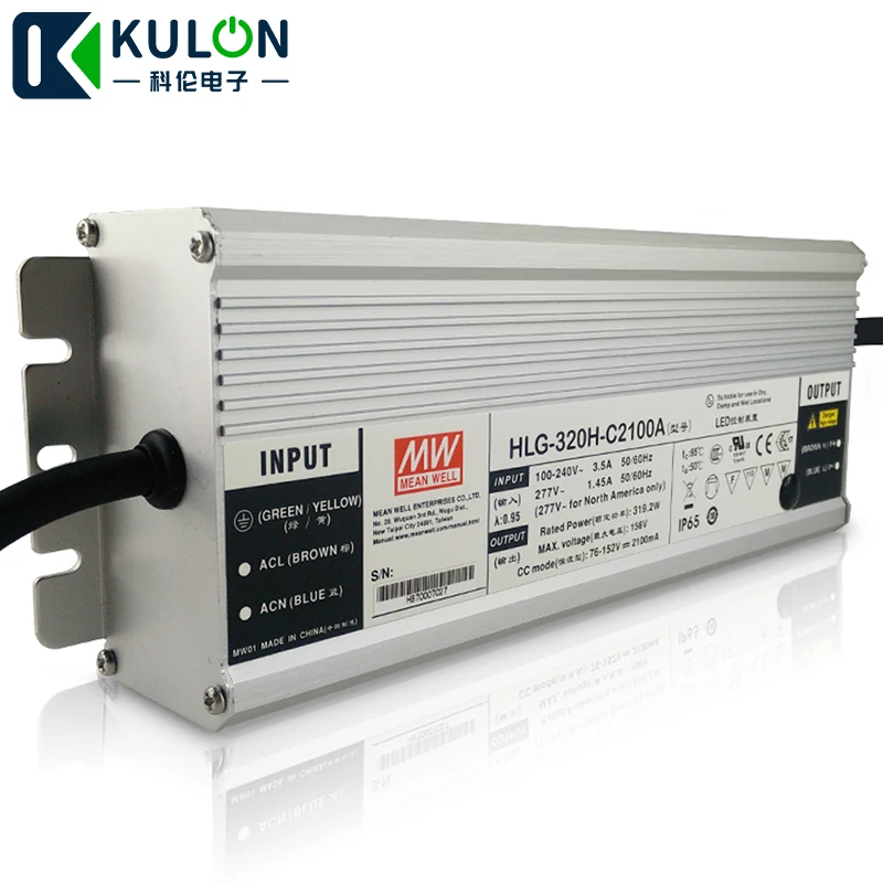 Оригинальный светодиодный драйвер Meanwell HLG 320H C2100A 320W 1400mA 114 ~ 229V водонепроницаемый