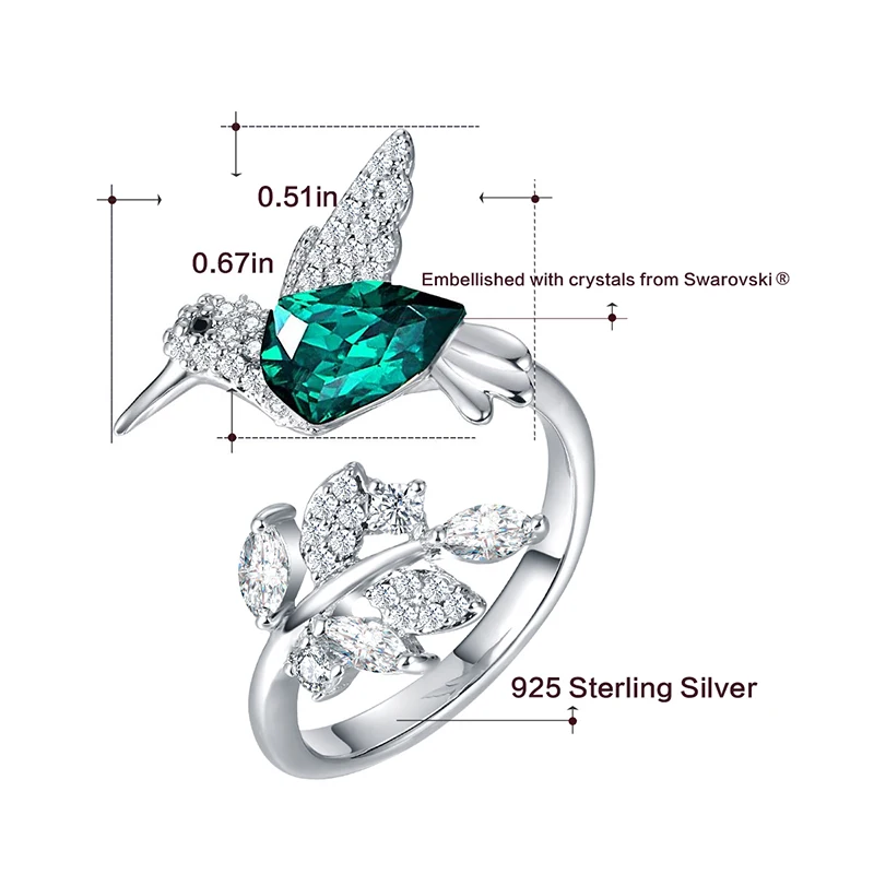 CDE 925 серебряное кольцо украшенное кристаллами из женских колец Ringen Voor Vrouwen
