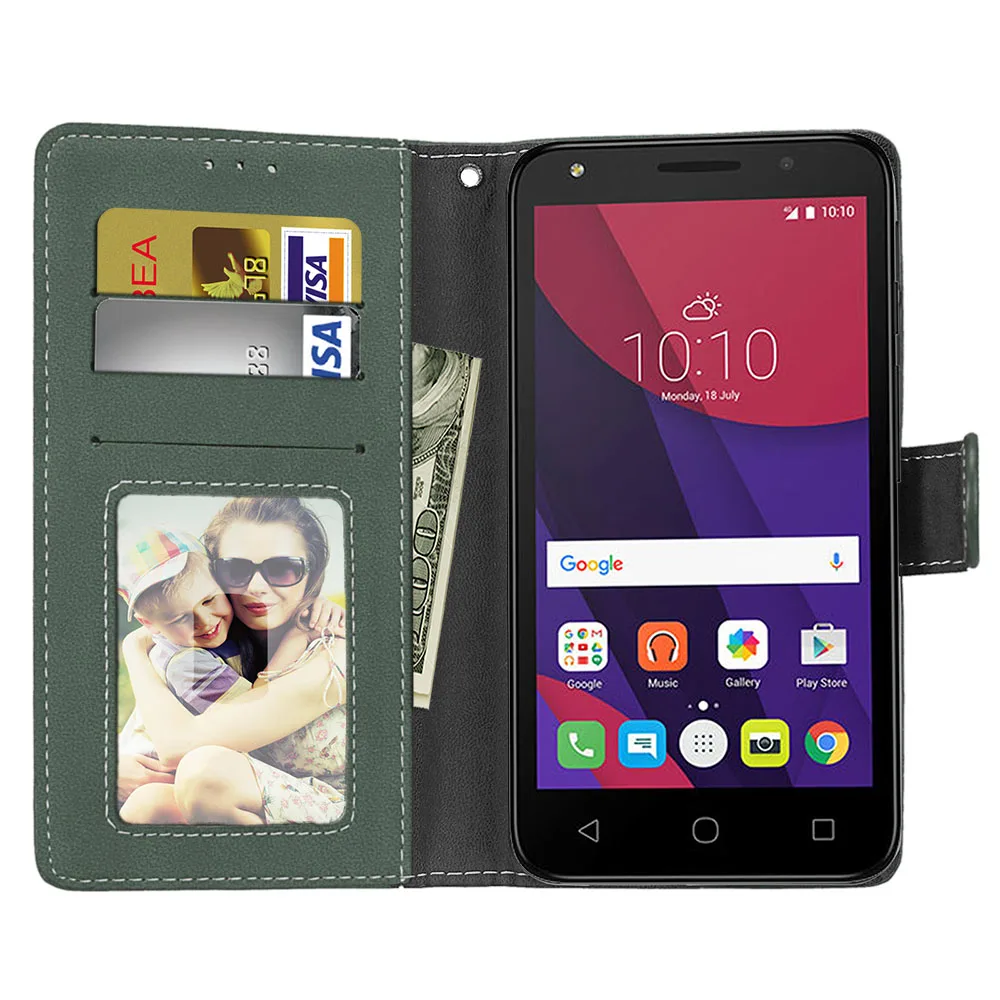 Матовый кожаный чехол в стиле ретро для Alcatel OneTouch Pop 4 Plus 5056D книжка с подставкой