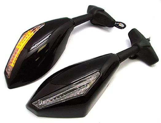 Змеиной Черный Зеркала ж/LED Сигналы Поворота Для Kawasaki Ninja EX 500 500R | Автомобили и