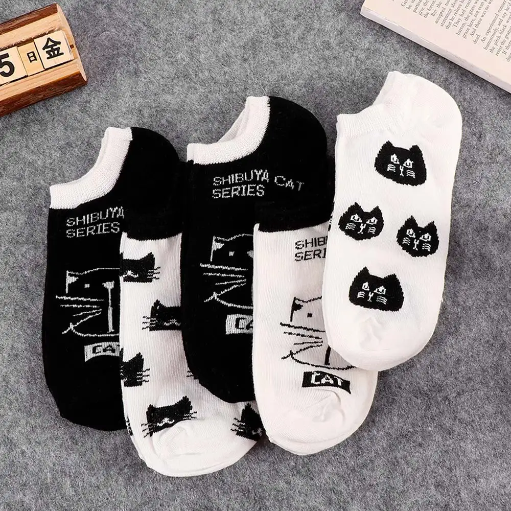 Kawaii Cat/Хлопковые носки 1 пара удобные женские из бамбукового волокна для девочек