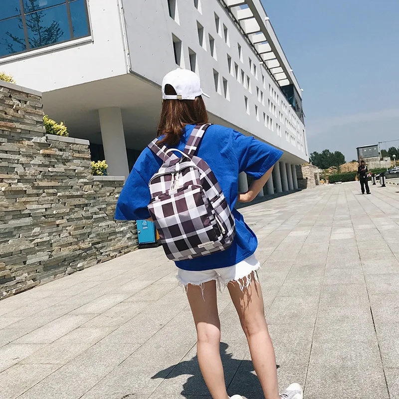 Hot2018New Корейская версия из CampusBackpack решетки Колледж для девочек школьная сумка.