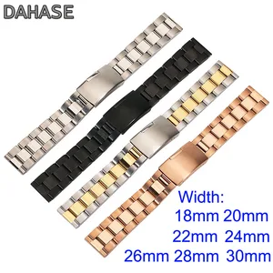 Ремешок для наручных часов DAHASE OL3Z, классический однотонный металлический браслет из нержавеющей стали, 18 мм 20 мм 22 мм 24 мм 26 мм 28 мм 30 мм