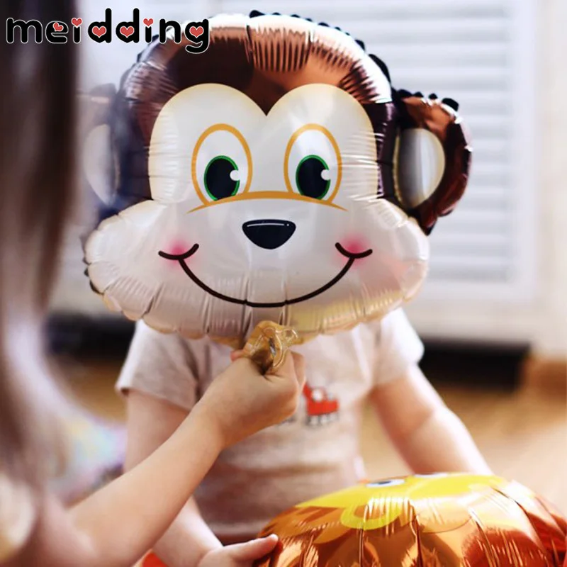 1 Набор воздушные шары из фольги в виде головы животного тигра обезьяны льва