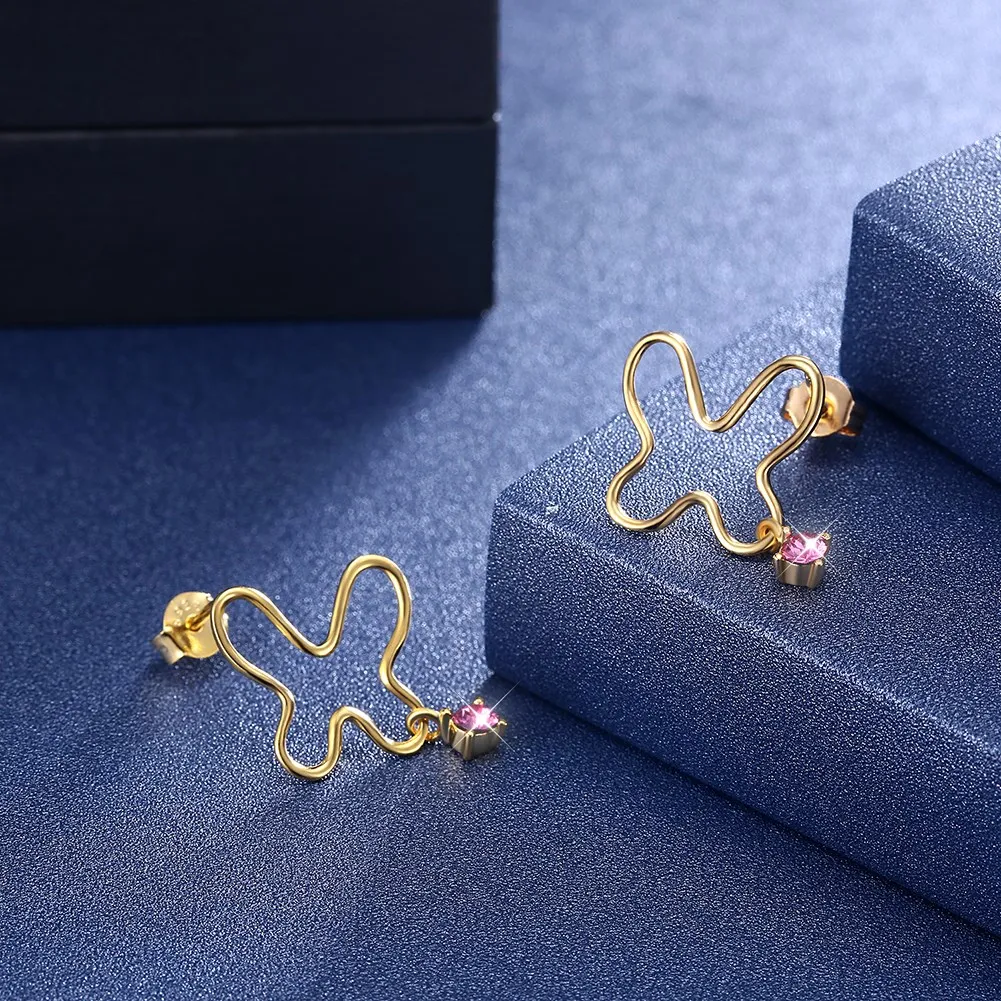 Excellent Quality Butterfly Light Luxury Ear Nail Pure Sterling Silver Shape Earrings For Women Wedding Jewelry | Украшения и