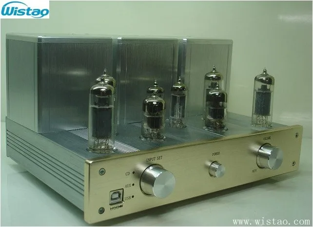 HIFI трубный усилитель 2X12W 6N1 предусилитель 6P1 Pull push с поддержкой цепи USB