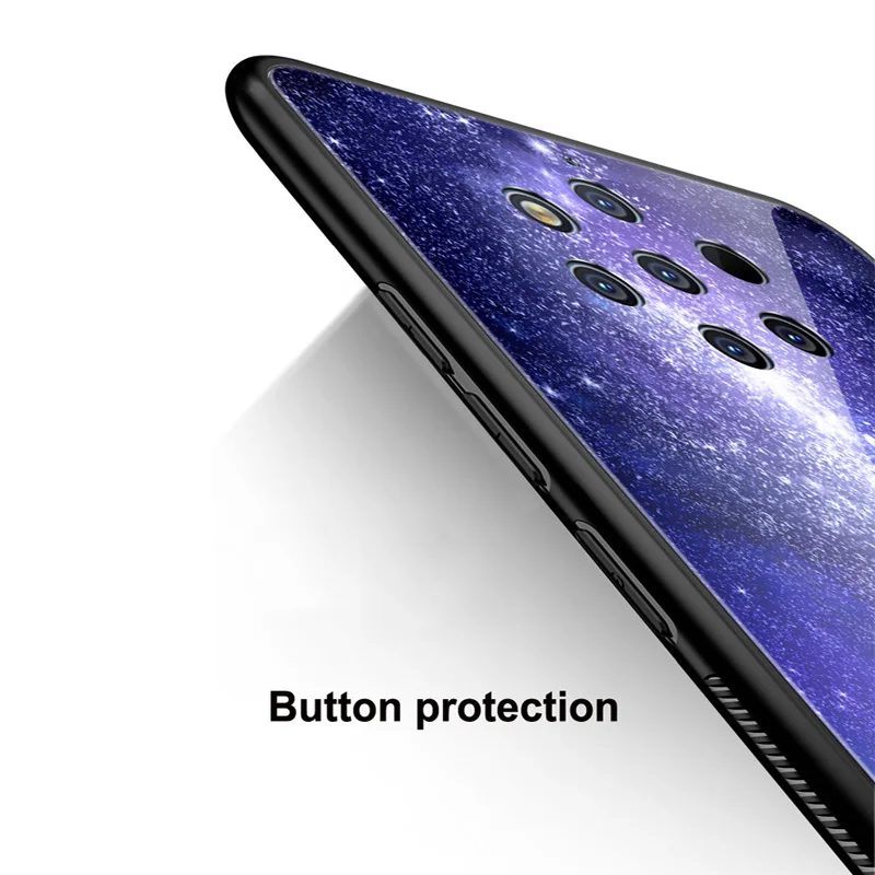 Чехол для Nokia 9 PureView, звездная звезда, закаленное стекло, жесткий чехол для телефона, для Nokia 9, чистый вид, стеклянная оболочка, Nokia9 PureView, сумка