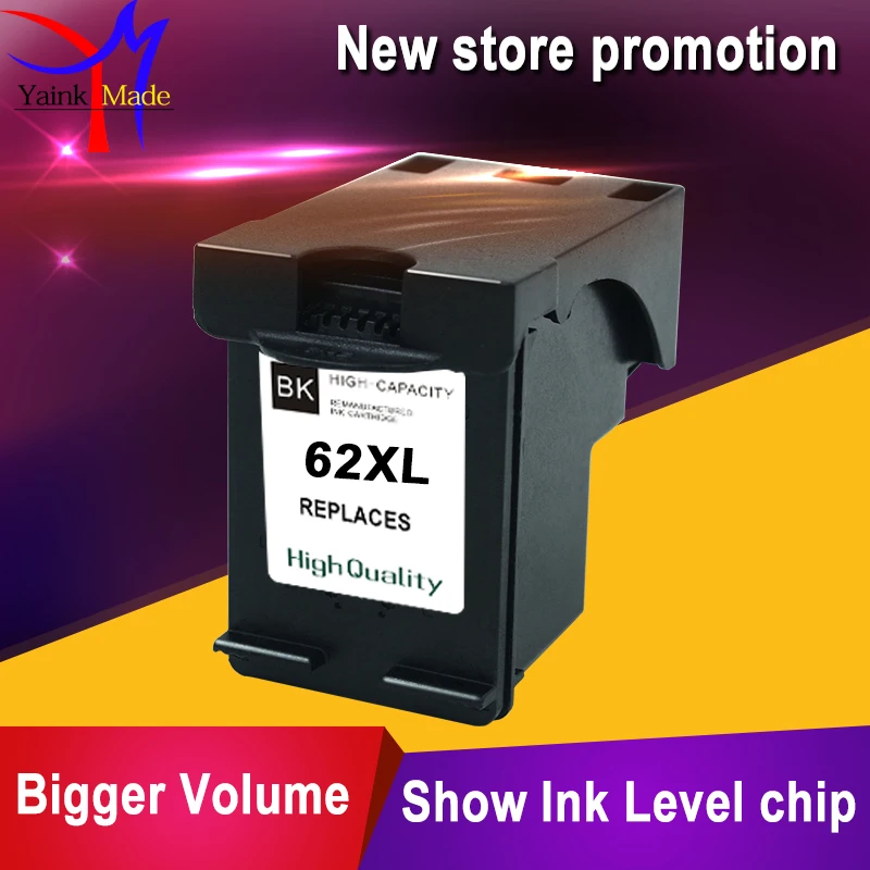 1PK Восстановленный чернильный картридж для HP 62 струйный ENVY 5640 5642 5643 5644 5646 принтер