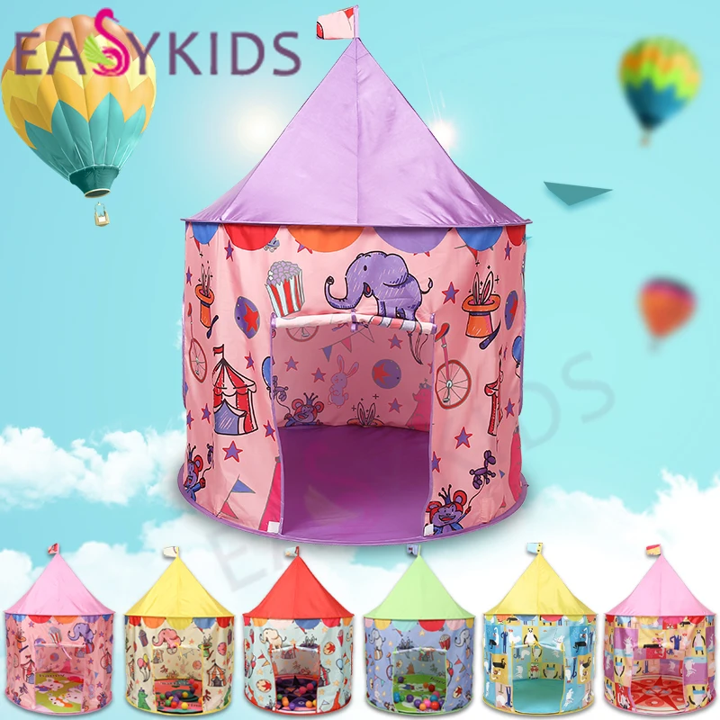 Детская игровая палатка складной портативный милый мультяшный Замок принцессы