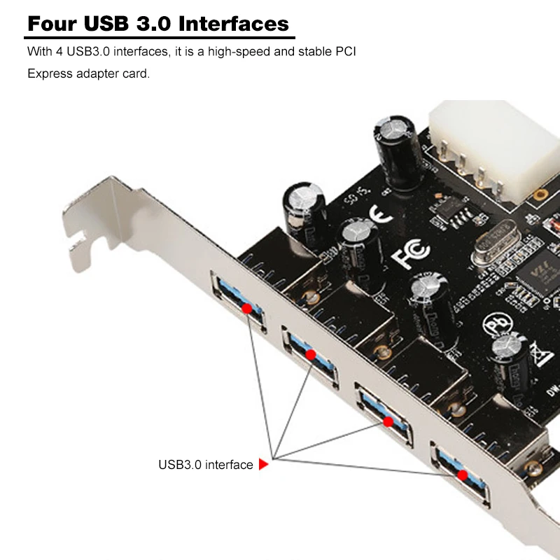 USB 3 0 PCI express карта расширения 4 порта e PCIe адаптер USB3.0 5 Гбит/с скорость для рабочего стола win 10 с оригинальной