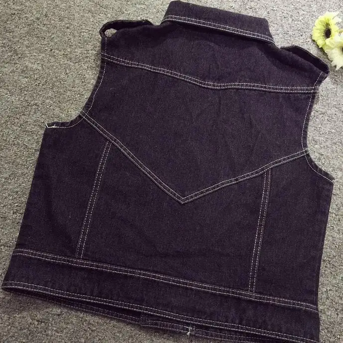 6xl 5xl 4XL размера плюс свободные женские джинсовые жилеты черный белый синий без рукавов воротник пальто Джинсовая куртка без рукавов