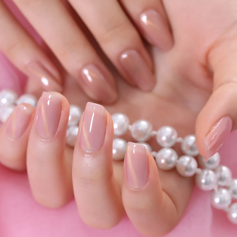 Гель лак для ногтей BORN PRETTY Розовый с эффектом кошачий глаз полупрозрачный