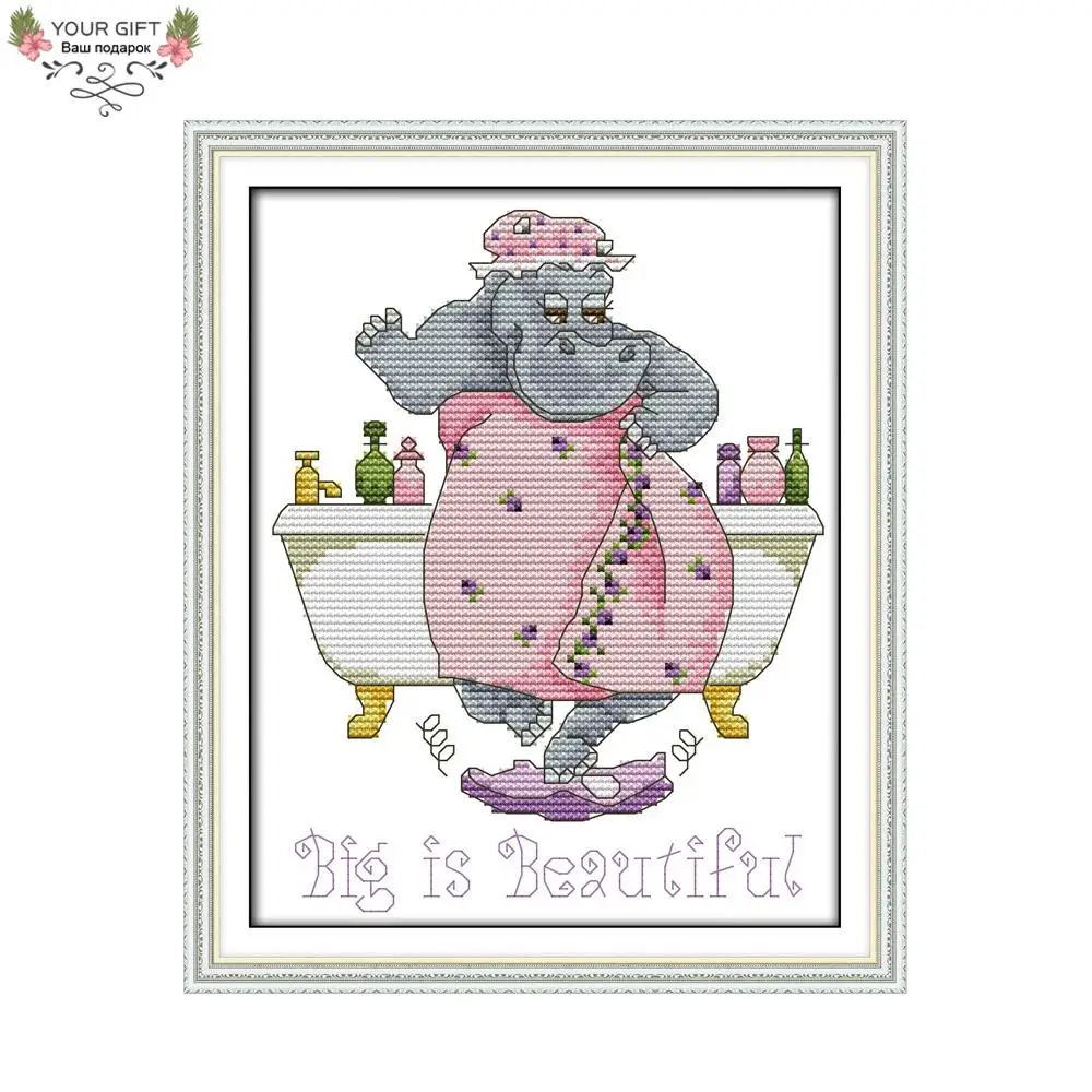 

Joy Sunday Elephant Home Decor C212 14CT 11CT Counted Stamped Big Is Beautiful Needlework Needlepoint Embroidery Cross Stitch