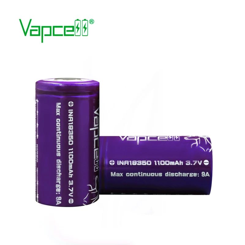 2 шт. VAPCELL INR18350 1100 мАч литиевая аккумуляторная батарея непрерывная 9A электронная E-CIG дыма vs keeppower IMR 18350 - Цвет: 2pcs battery