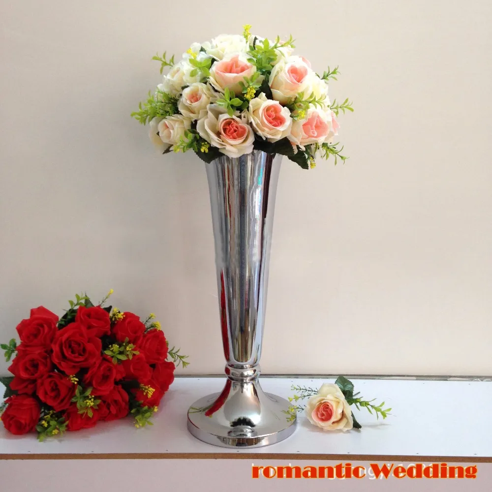 

47cm( 18.5") Silver Wedding flower vase Wedding decoration Table Centerpiece 10pcs/lot