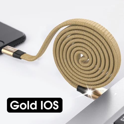 Usb-кабель MOXOM для осветительного кабеля 2.1A быстрое зарядное устройство зарядный кабель для iPhone 5S X 8 7 6s 5 se для iPhone кабель для iPad - Цвет: CC-39LGold