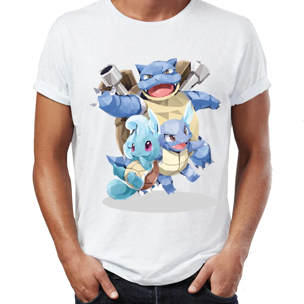 8 Горячая Для мужчин's футболка воды Тип Покемон Wartortle Blastoise Сквиртл акварель вычурные Потрясающие иллюстрации печатных футболки, топы - Цвет: 8