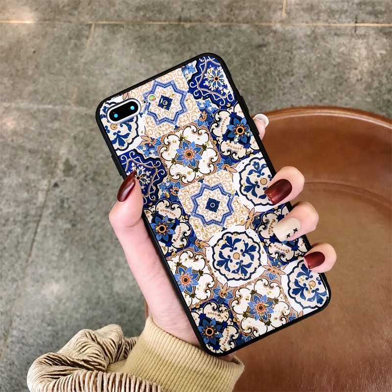 Чехол GlamPhone в этническом стиле чехол из золотой фольги с цветами для iphone11Pro/Max XS Max