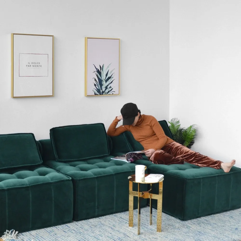 Европейский Стиль складной диван кровать завод высокое качество бархат L u