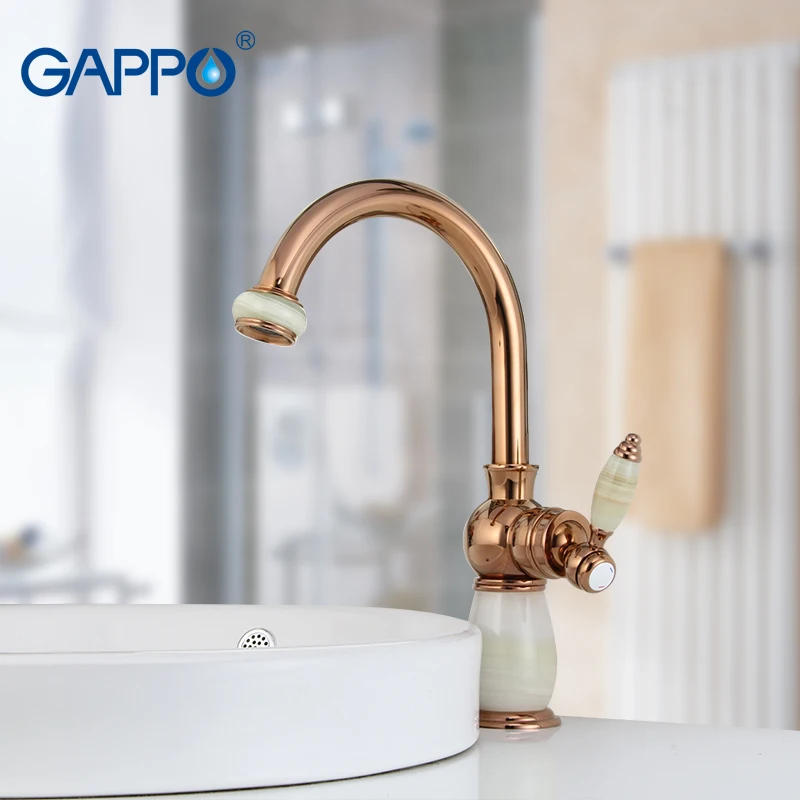 

Смеситель для ванной комнаты GAPPO, кран «Водопад» цвета розового золота, крепление на раковину