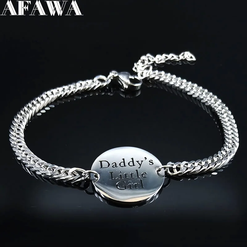 2021 браслет цепочка Daddys для маленькой девочки из нержавеющей стали мужские