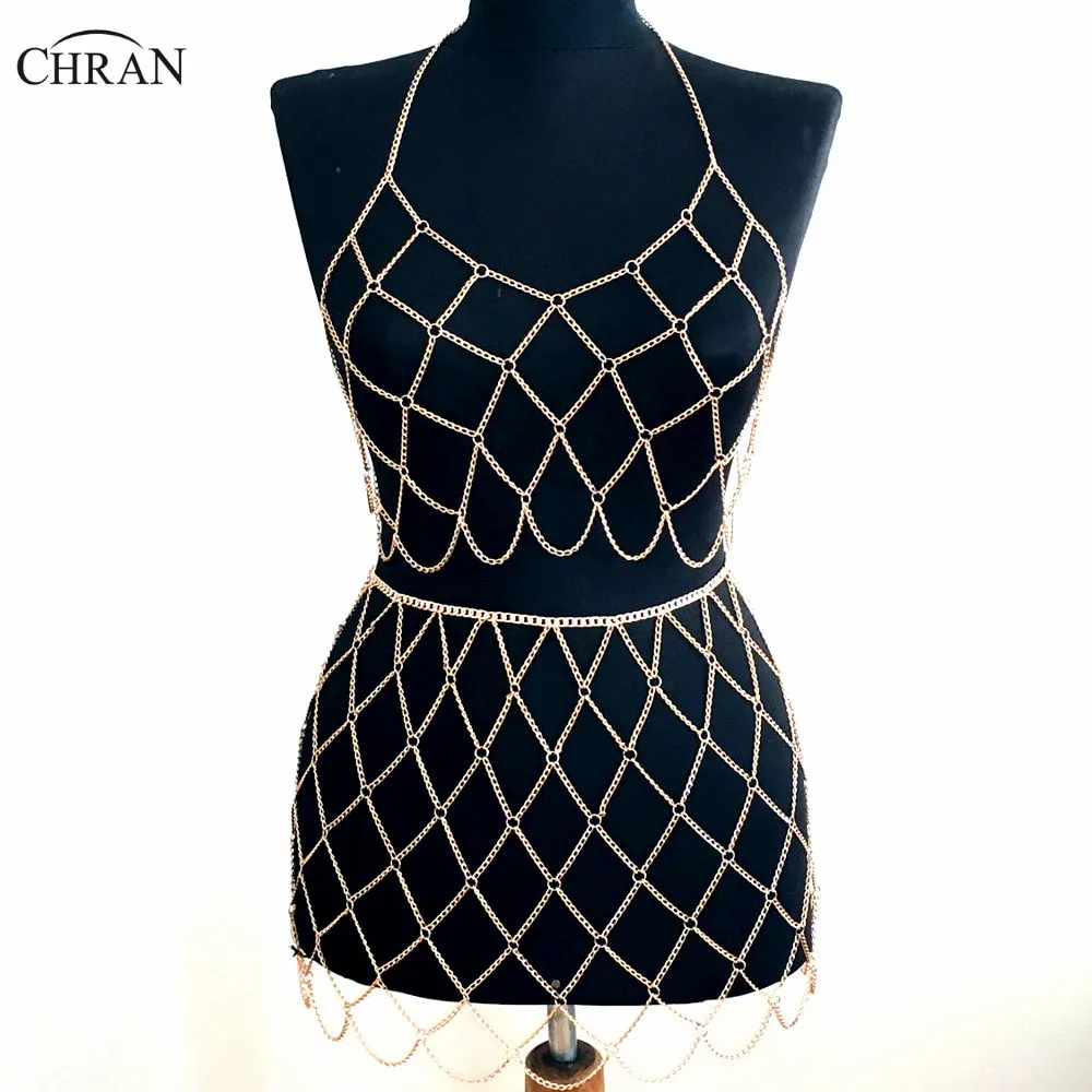 Женский пляжный бюстгальтер с цепочкой Chran ожерелье на бретельках платье Бралетт