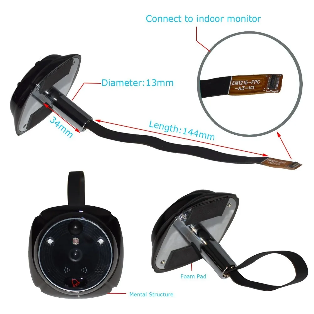 Цифровой дверной глазок с Wi-Fi умышленный сенсорный ЖК-экран 3 7 дюйма для входной