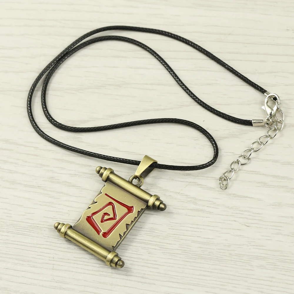 

12pcs/lot Hot Game Dota 2 Magic scroll Bronze Necklace Charm Pendant Cosplay Accessories Jewelry Gift