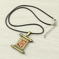 12pcslot hot game dota 2 magic scroll bronze necklace charm pendant cosplay accessories jewelry gift