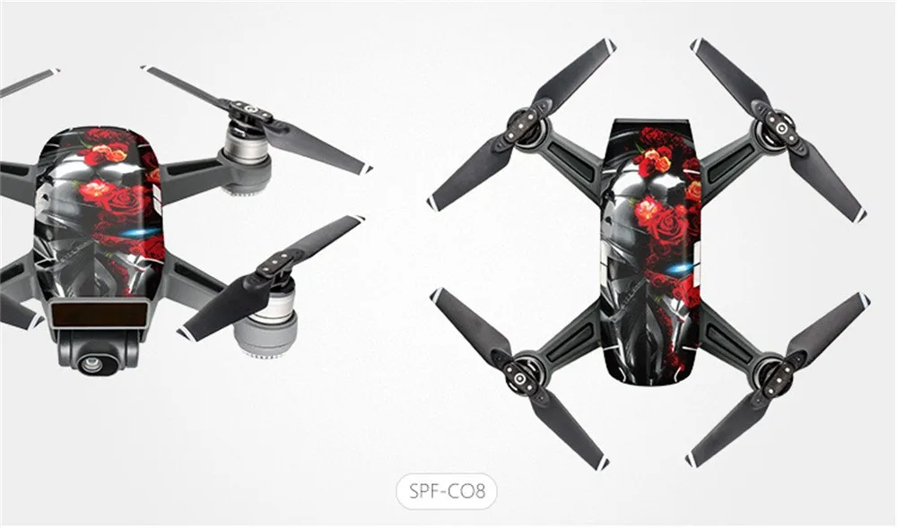 Наклейки для DJI Spark железное лицо розы цветы водонепроницаемая наклейка на кожу