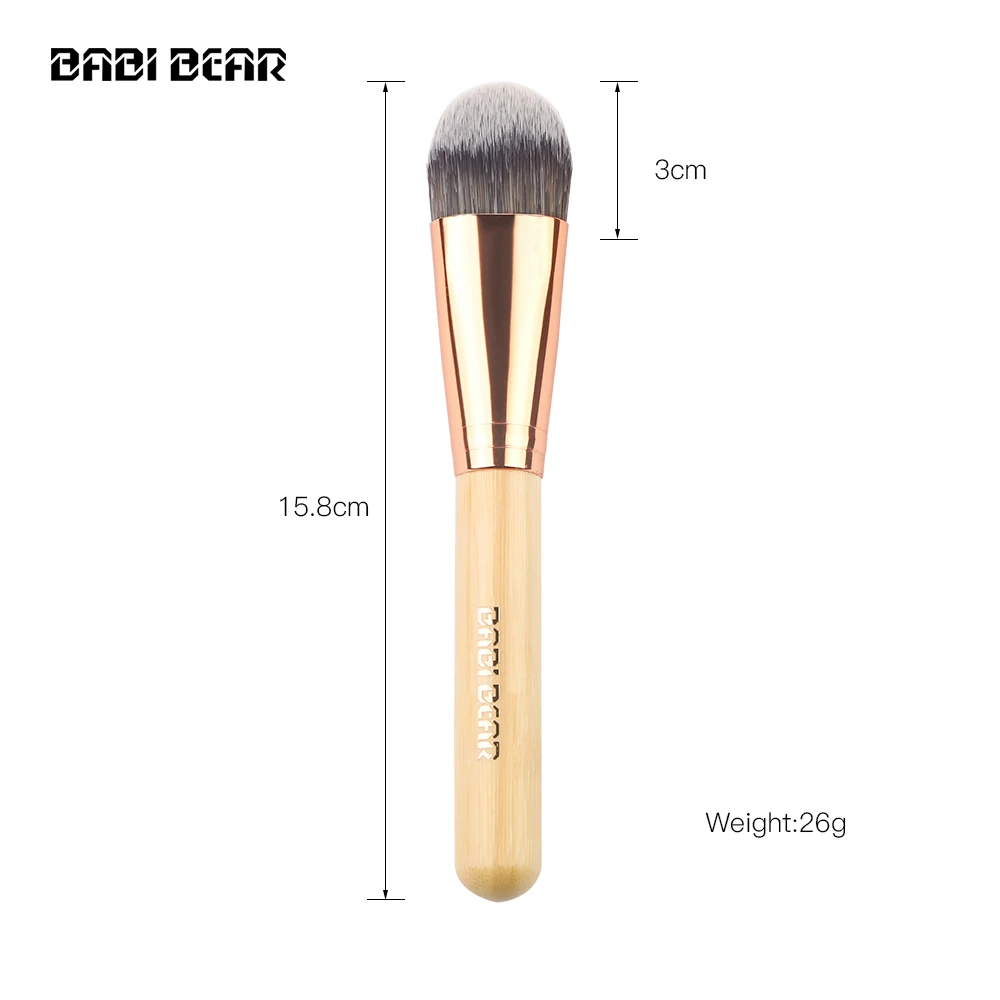 BABI BEAR 1Pcs Makeup Brush Foundation Fiber Hair Bamboo Handle Powder Concealer Face Mask Make Up Brushes Cosmetic Tool | Красота и