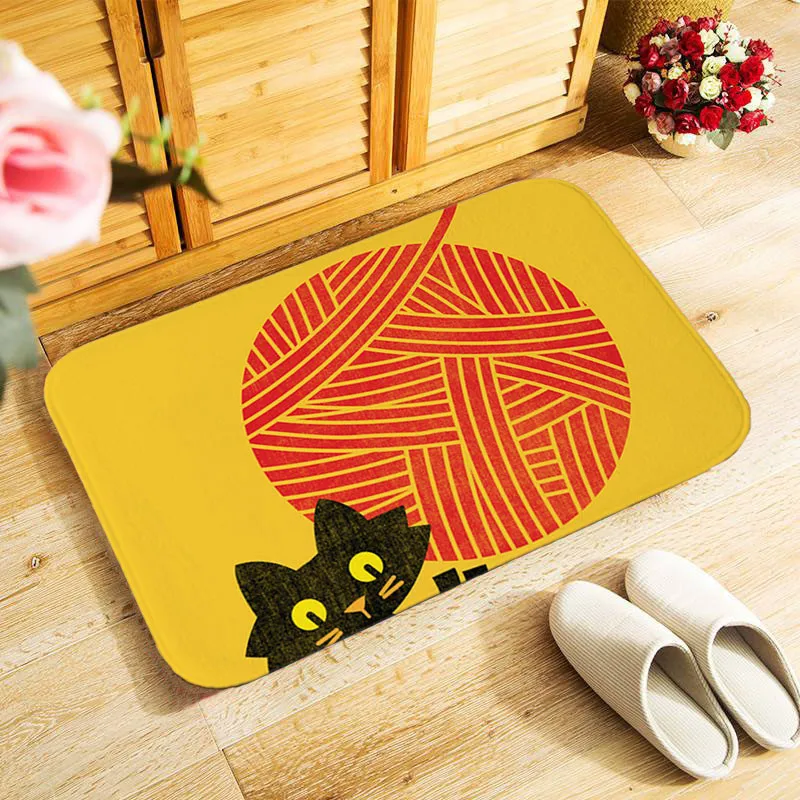 С рисунком кота; 40x60 см наружный входной коврик небольшой ковер для детей Спальня Кухня Холл коврик антискользящий коврик для двери