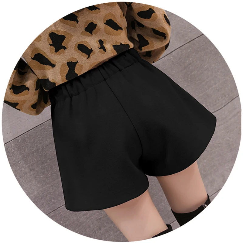 Шорты с высокой талией женские черные бежевые короткие Feminino осень зима Booty шорты