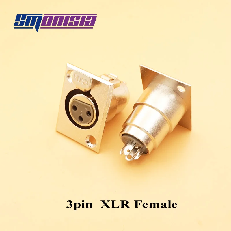 Smonisia 10 шт./лот 3-контактный разъем XLR YS1K3F2 никелированный 4P гнездовой Панель