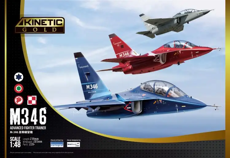 Kinetic 1/48 M-346 Master Advanced Fighter тренажер Золотой модельный комплект