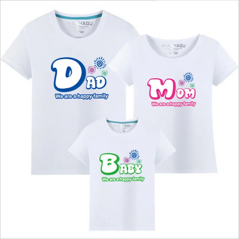 2017 недавно лето папа мумия ребенка родитель ребенок футболка семья casual clothing cotton t