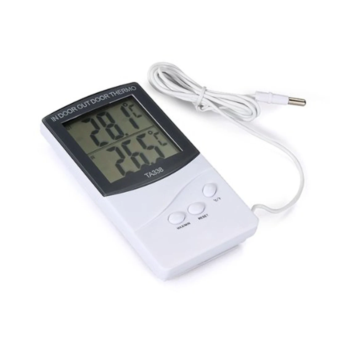 1 шт. белый цифровой LCD комнатный/наружный термометр измеритель температуры с