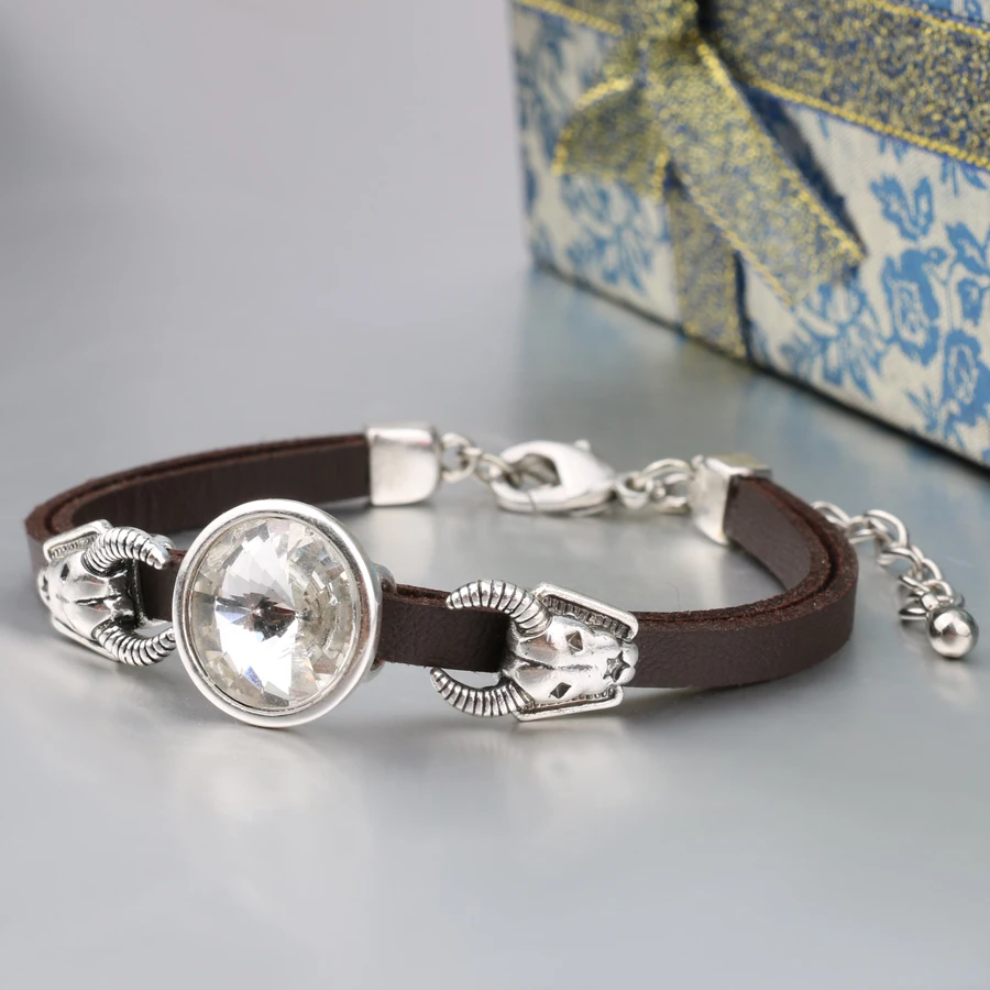 Мужской браслет из натуральной кожи с кристаллами|leather bracelet|leather bracelet wholesalewholesale