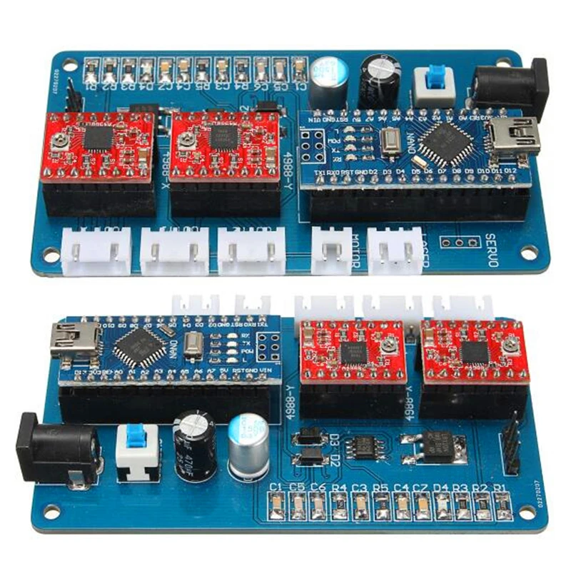 Бесплатная доставка 2 осевой шаговый двигатель USB плата 12 В для ЧПУ DIY настольный
