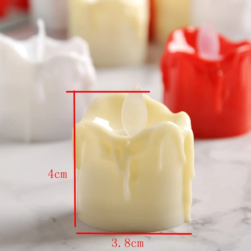 Упаковка из 6 или 12 Led Tealights поддельные свечи, желтый белый красный корпус декоративные движущиеся свечи, электрические свечи на батарейках