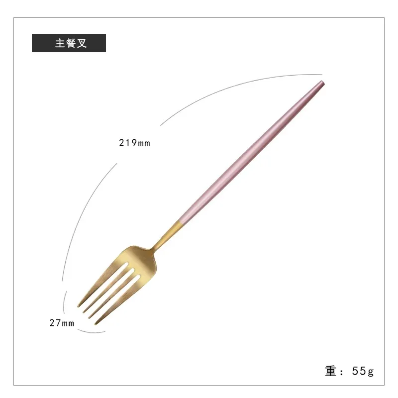 02 Dinner fork Горячее предложение, набор посуды из розового золота, 304 нержавеющая сталь, Западный столовый набор для кухни, столовая посуда, вилка, нож, совок, набор серебряных изделий - Цвет: 02 Dinner fork
