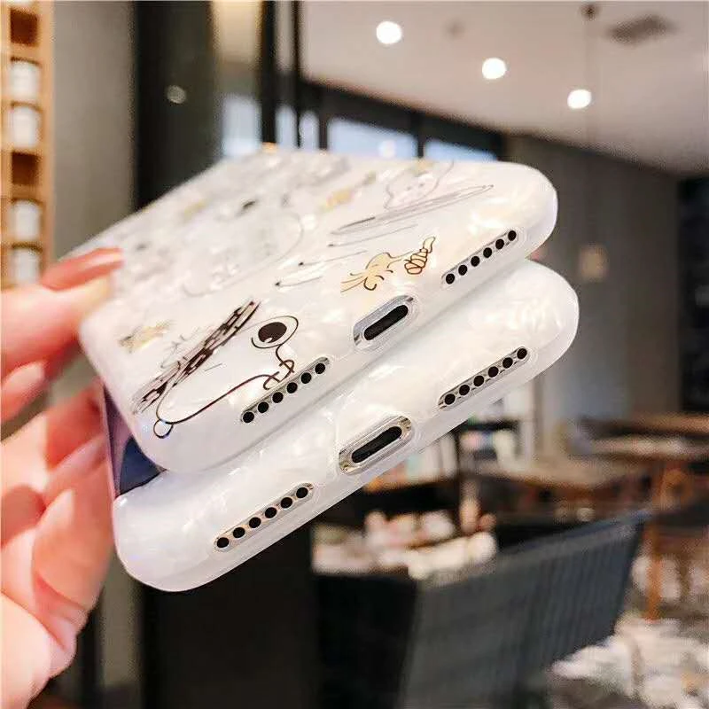 Sdreefge Fashion Seashell Texture Cartoon Animal Phone Case For iphone XS MAX X XR 8 6s 6 7 plus Back Cover |